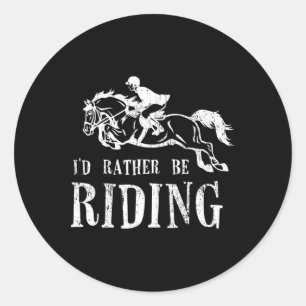 Sticker Rond Plutôt Faire De L'Équitation Cheval Équestre caval