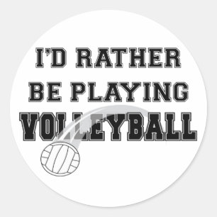 Sticker Rond Plutôt Jouer Au Volley