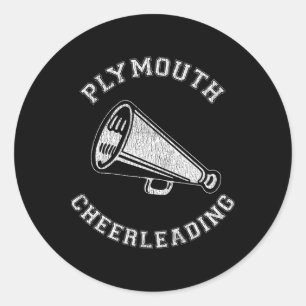 Sticker Rond Plymouth Cheer Distressed Retro 90's Cheerleader