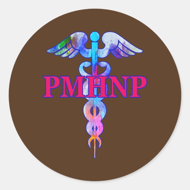 Sticker Rond PMHNP Caduceus (Devant)
