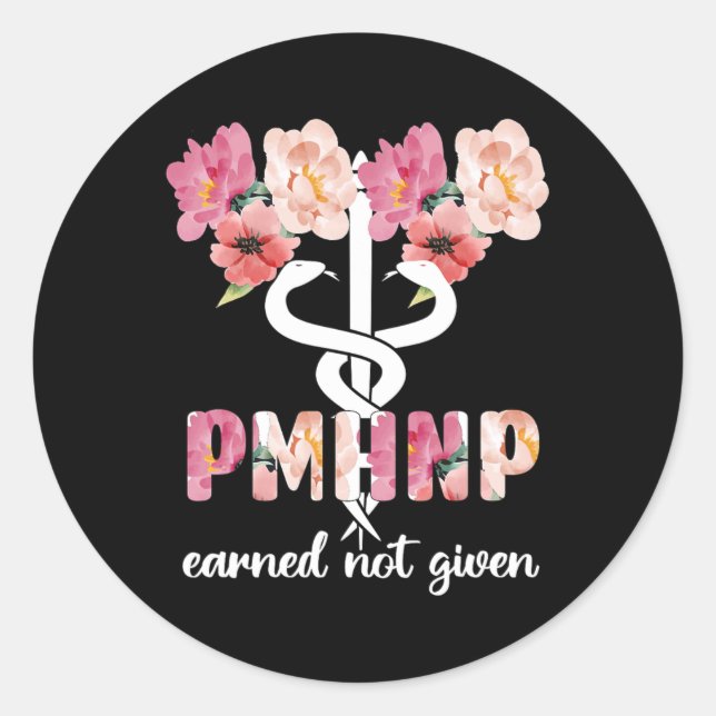 Sticker Rond Pmhnp Psychiatric Mental Health Nurseur Praticien (Devant)
