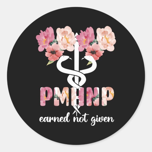 Sticker Rond Pmhnp Psychiatrique Tal Health Nurseur Praticien (Devant)