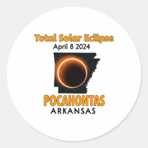 Sticker Rond Pocahontas Arkansas Total Solar Eclipse 2024