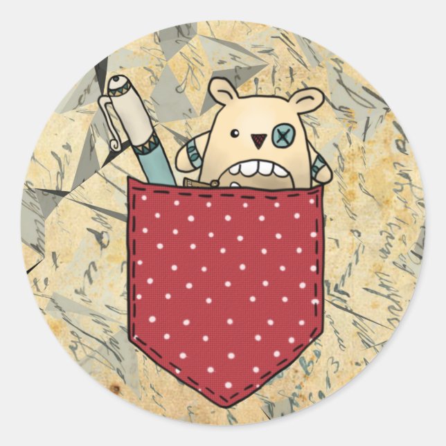 Sticker Rond Poche de mange-souci (Devant)