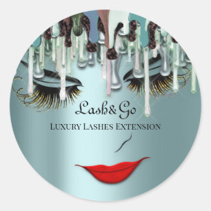Sticker Rond Poches de produit de maquillage Artiste Lash Lèvre