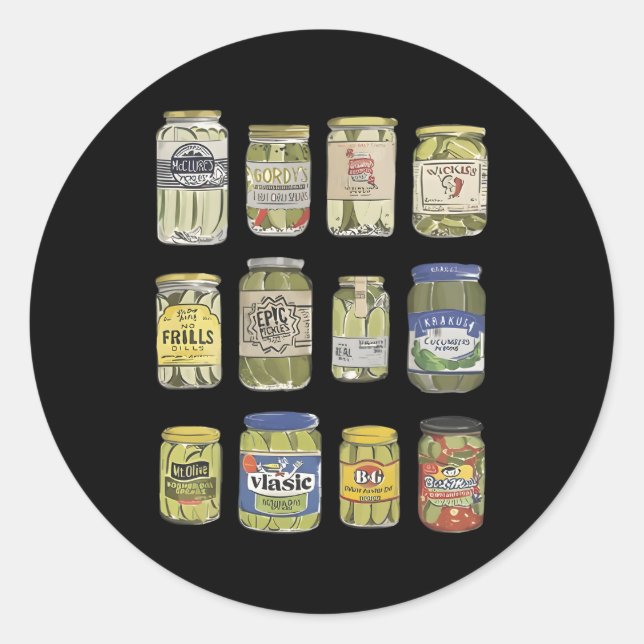 Sticker Rond Poches en conserve Canning Season Pickle Jar (Devant)