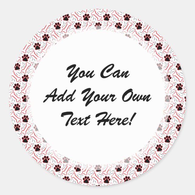 Sticker Rond Poches et os Drôle Design pour Amoureux de les chi (Devant)