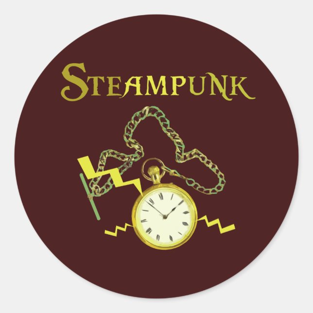 Sticker Rond Pocketwatch Steampunk (Devant)