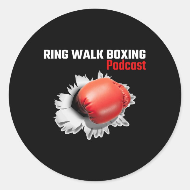 Sticker Rond Podcast de boxe Ring Walk (Devant)