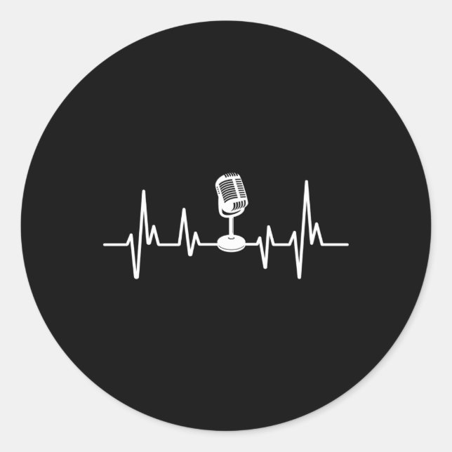 Sticker Rond Podcaster Podcast Hebeat (Devant)