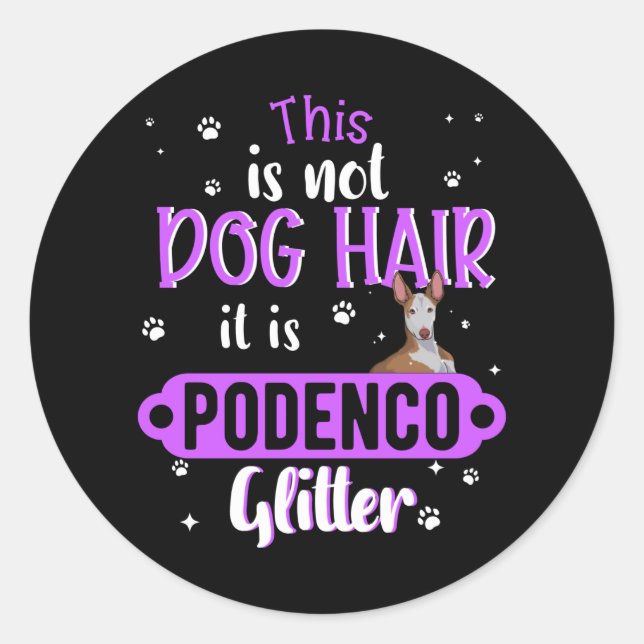 Sticker Rond Podenco Greyhound Dog Drôle Idée cadeau (Devant)
