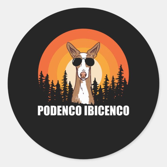 Sticker Rond Podenco Ibicenco | Propriétaire de chien Ibizan Ho (Devant)