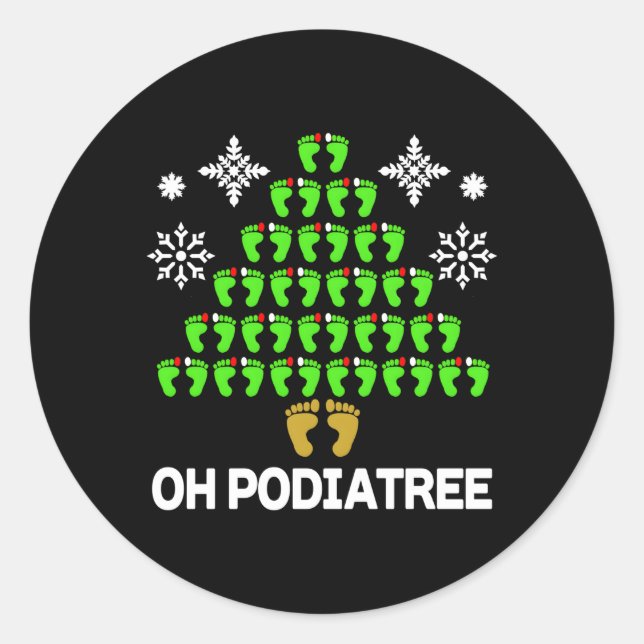 Sticker Rond Podiatre Podiatry Tree Foot (Devant)