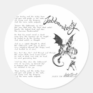 Sticker Rond Poème de Jabberwocky