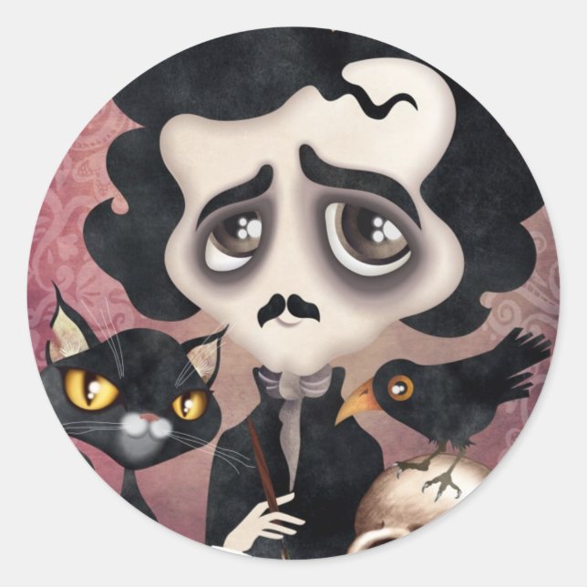 Sticker Rond Poète Edgar (Devant)