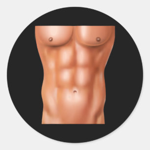 Sticker Rond Poids de la musculation de la musculation six pack