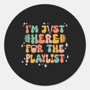 Sticker Rond Poids Drôle Gymnase Exercice Femmes