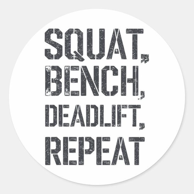 Sticker Rond Poids du banc de squat levage à répétition Gym Tee (Devant)