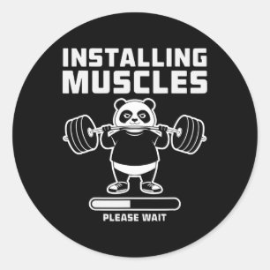 Sticker Rond Poids Installation Muscle Workout Pun Gym We