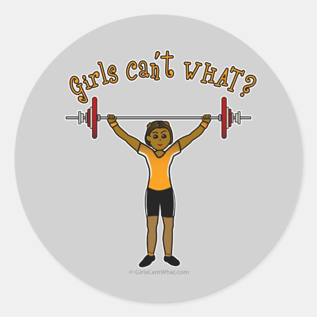 Sticker Rond Poids Lifter (foncé) (Devant)