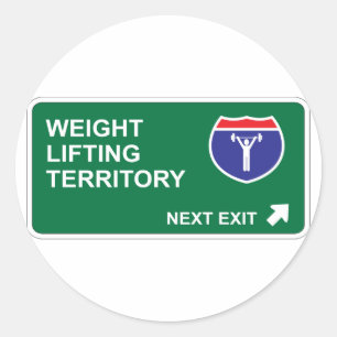 Sticker Rond Poids Lifting Suivant Quitter