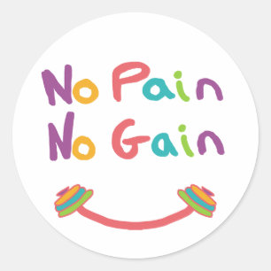 Sticker Rond Poids - Pas de douleur Pas de gain