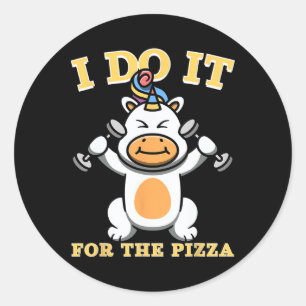 Sticker Rond Poids Unicorn Motivation De L'Exercice Pour Un Bod