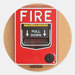 Sticker Rond Poignée d'alarme incendie
