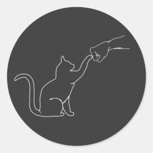 Sticker Rond Poignée de chat, Amoureux de les chats