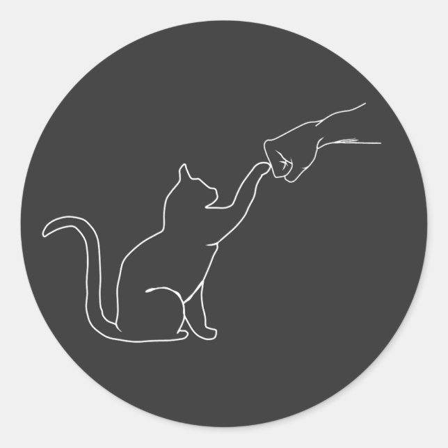 Sticker Rond Poignée de chat, Amoureux de les chats (Devant)