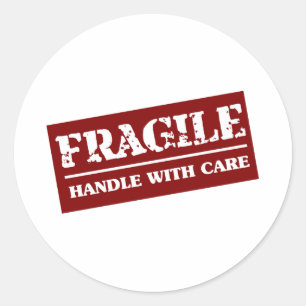 Sticker Rond Poignée fragile avec article de soins