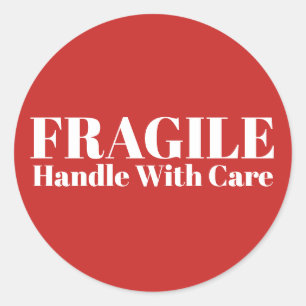 Sticker Rond Poignée Fragile Avec Soin