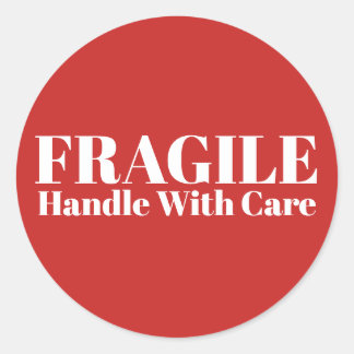 Sticker Rond Poignée Fragile Avec Soin