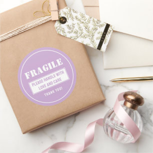 Sticker Rond Poignée fragile avec soin Mailing et emballage