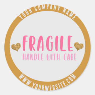 Sticker Rond Poignée fragile avec voiture Custom Business