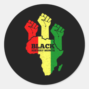 Sticker Rond Poing Black Power Mois de l'histoire des Noirs Afr