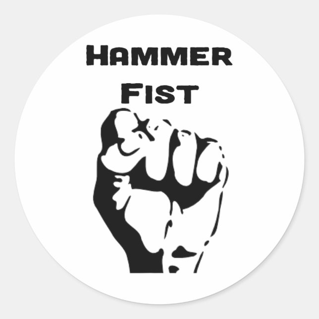 Sticker Rond Poing de marteau de boxe (Devant)