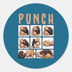 Sticker Rond Poing de mignon singe