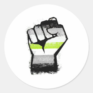 Sticker Rond Poing de protestation agender