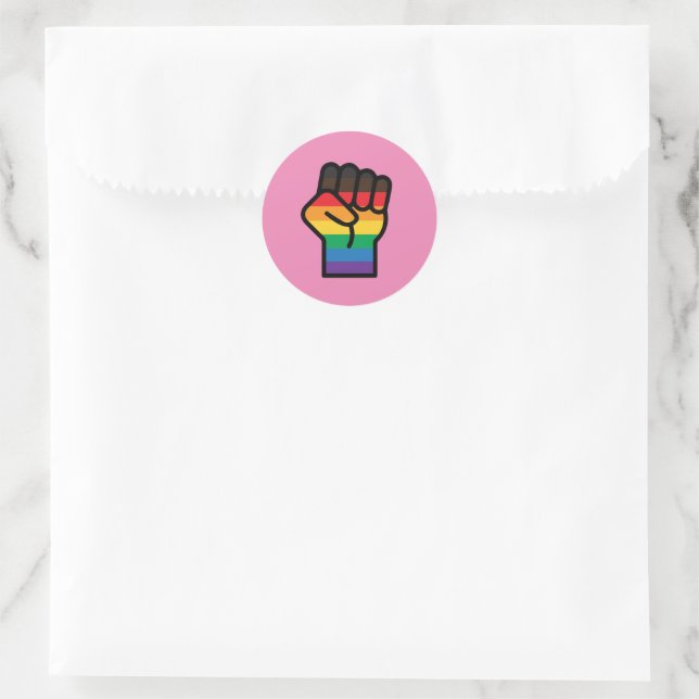 Sticker Rond Poing gay pride (Sac)