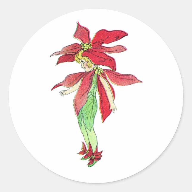 Sticker Rond Poinsettia Fairy (Devant)