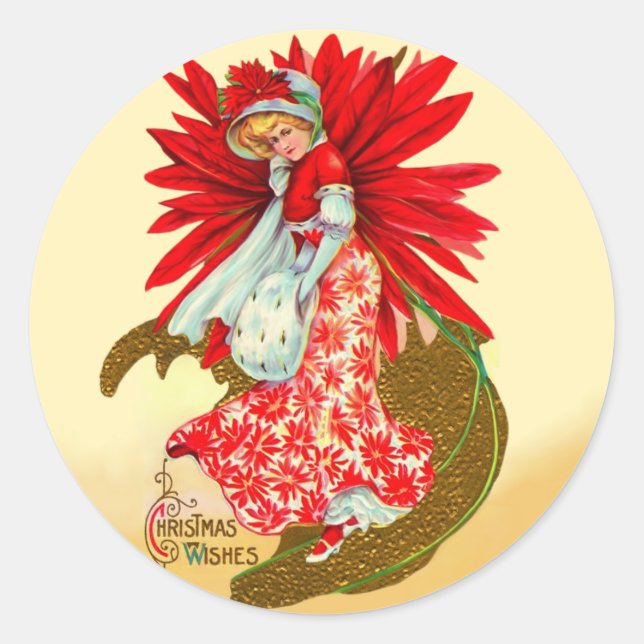 Sticker Rond Poinsettia fille (Devant)