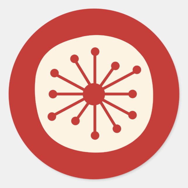 Sticker Rond Point atomique rétro milieu du siècle Simple Crème (Devant)