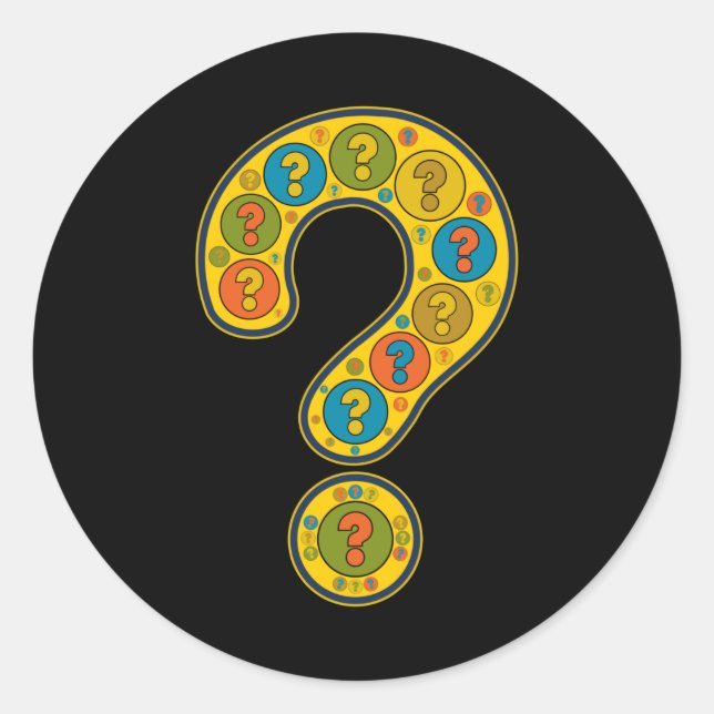 Sticker Rond Point de question Ponctuation d'image Jaune (Devant)