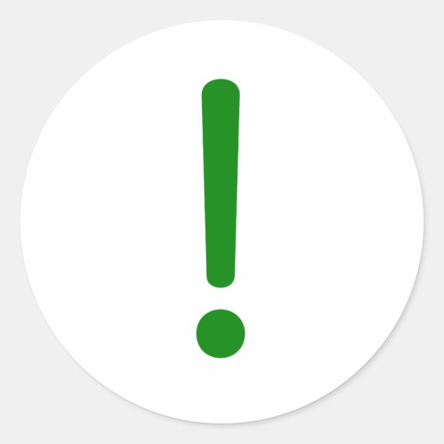 Sticker Rond Point d'exclamation ! Rose jaune vert (Devant)