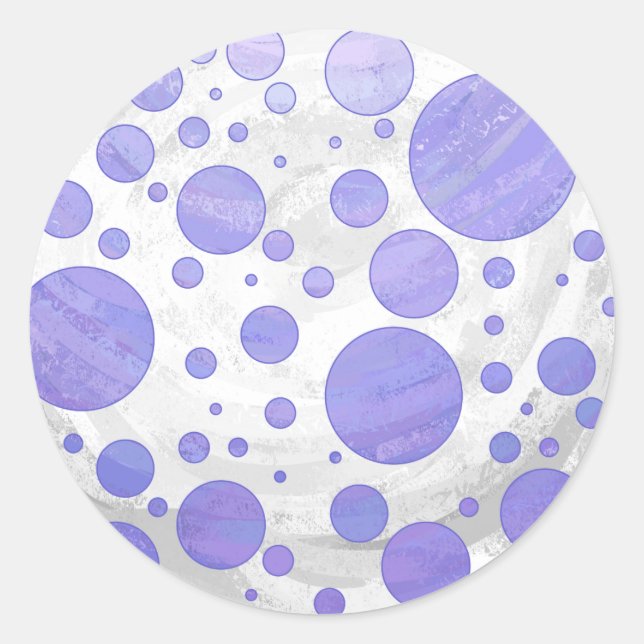 Sticker Rond Point Polka Soleil Violet (Devant)