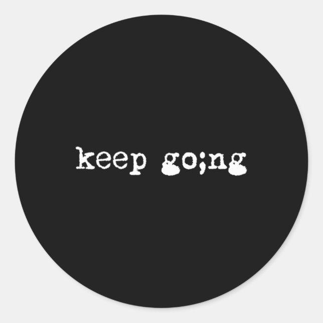 Sticker Rond Point-virgule Continuer Sensibilisation à la santé (Devant)