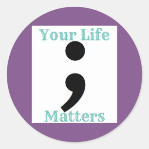 Sticker Rond Point-virgule de prévention du suicide