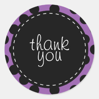 Sticker Rond Pointe Polka et Merci de pointage