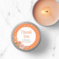 Pointe Polka orange avec Merci floral délicieux
